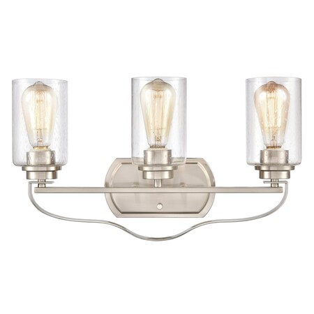 Thomas Market Square 20'' Wide 3Light Vanity Light, Brushed Nickel CN300312